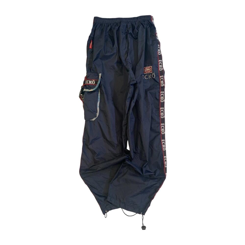 Ecko Unlimited Navy Blue Track Sweatpants with Red Trim